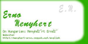 erno menyhert business card